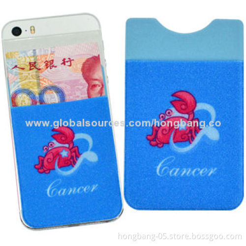 Sticky Mobile Phone Pockets, Made of Microfiber + 3m Glue Materials, Easy to Remove